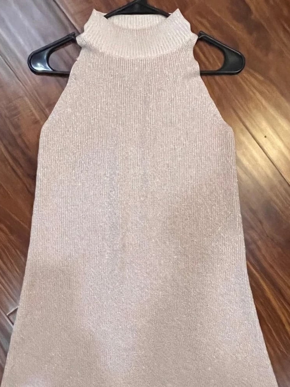 1. State Light Beige With Gold Sparkles Sweater Dress